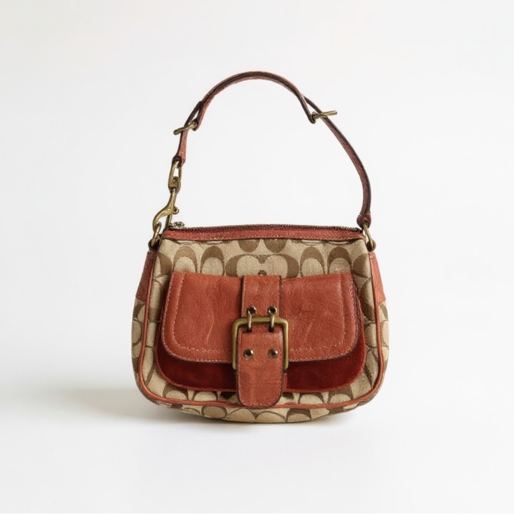Vintage Y2K‎ Coach Brown and Tan Leather Bag